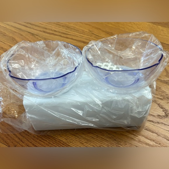 Unbranded Cat Dog Water Food Double Bowls Clear Pet Feeder w/ Raised Stand New - Picture 4 of 5